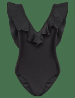 Paola ruffled v-neck swimsuit - Baddräkter|Malina Best