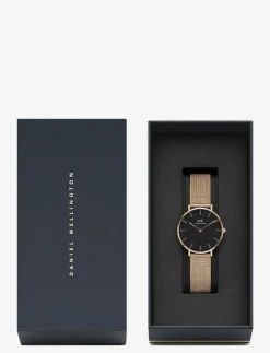 Daniel Wellington Petite 28 Melrose RG Black - Analog klocka ROSE GOLD Clearance