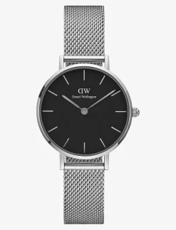 Daniel Wellington Petite 28 Sterling S Black - Analog klocka SILVER Outlet