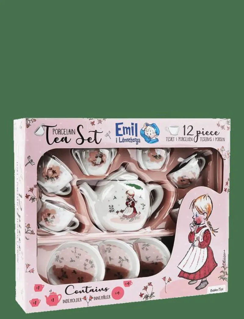 Barbo Toys Porcelain Tea Set with Ida - Emil i Lönneberga - Leksakskök & Tillbehör PINK Sale