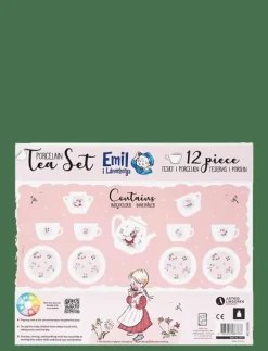 Barbo Toys Porcelain Tea Set with Ida - Emil i Lönneberga - Leksakskök & Tillbehör PINK Sale