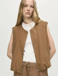 Puffer denim waistcoat - Jeansvästar|Mango Hot