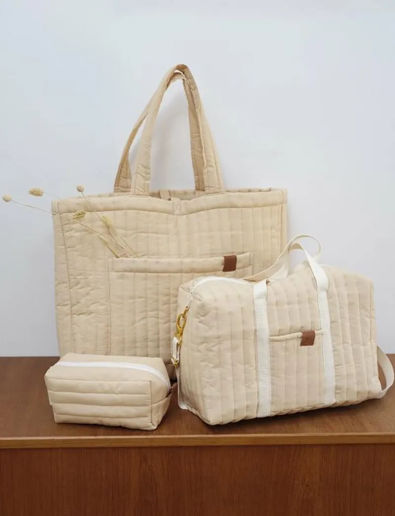 Fabelab Quilted Toiletry Bag - - Necessär WHEAT Clearance