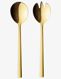 Aida RAW - bestik salatsæt guld farvet belægning 2 dele gaveæske - Salladsbestick GOLD Clearance