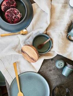 Aida RAW Northern - lille skål m/teaktrælåg og ske 1 stk d9,5xh4,5 cm 24 cl - Skålar & Fat GREEN Hot