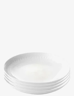 Aida Relief - suppe tallerken porcelæn 4 stk 22 cm gaveæske - Djupa tallrikar WHITE Outlet