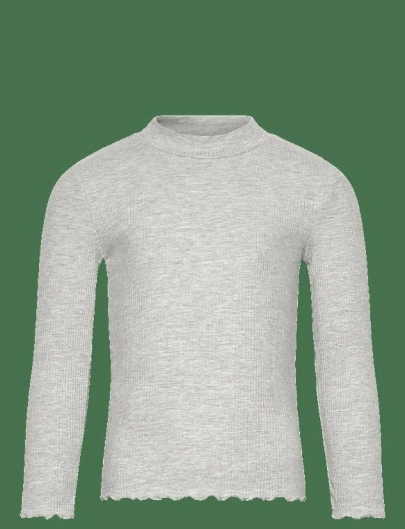 Ribbed high neck t-shirt - Långärmade t-shirts|Mango Clearance