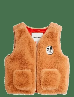 Mini Rodini Ritzratz patch faux fur vest - Väst PINK Sale