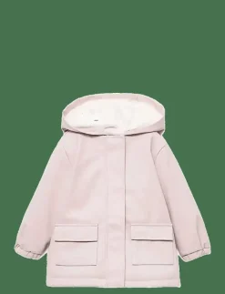 Rubberised coat with fur-effect lining - Jackor|Mango Outlet