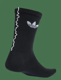 adidas Originals RUFFLE CREW 2P - Strumpor WHITE/BLACK Clearance