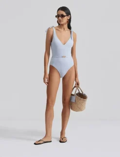 Malina Sally v-neck swimsuit - Baddräkter PASTEL BLUE Sale