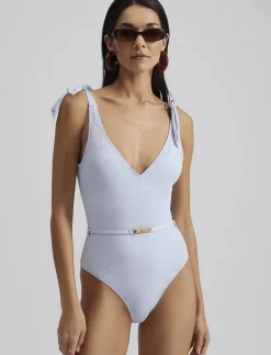 Malina Sally v-neck swimsuit - Baddräkter PASTEL BLUE Sale