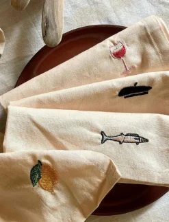 Midnatt Servetter 4-pack Déjeuner - Tygservetter BEIGE Online