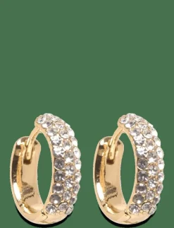 SHEA crystal hoop earrings gold-plated - Hoops|Pilgrim Hot