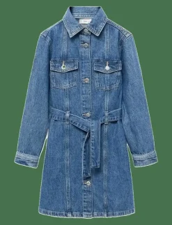 Short denim dress - Långärmade vardagsklänningar|Mango Sale