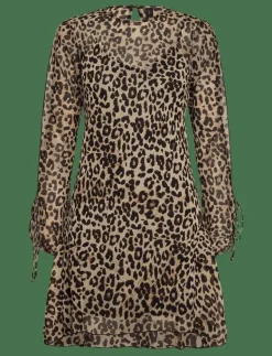 Mango Short leopard-print dress - Korta klänningar BLACK Hot