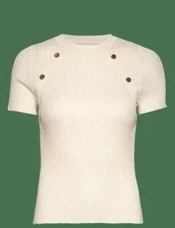 Short-sleeved ribbed sweater with buttons - Stickat|Mango Clearance