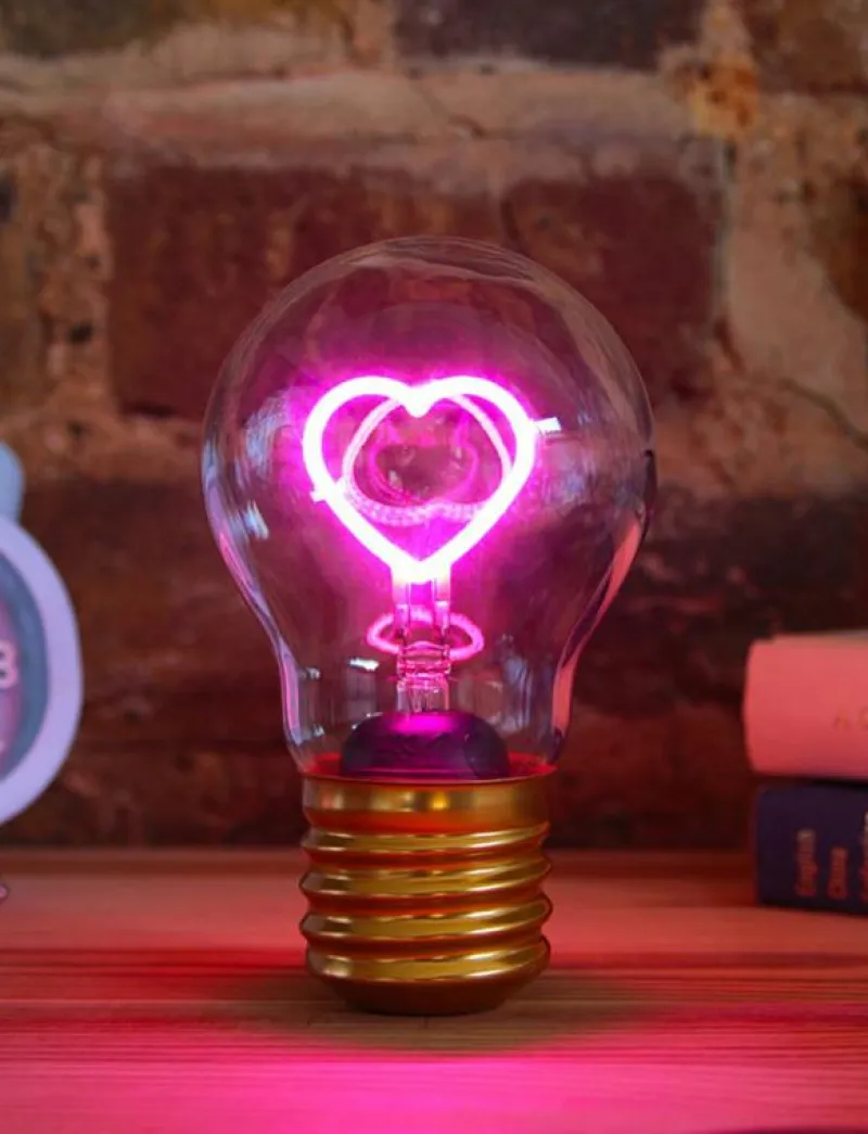 Sladdlös Glödlampa Hjärta - Bordslampor|Suck UK Sale