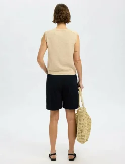 Selected SLFALMA SL KNIT VEST - Stickade västar BIRCH Outlet