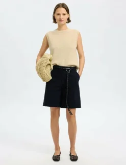 Selected SLFALMA SL KNIT VEST - Stickade västar BIRCH Outlet