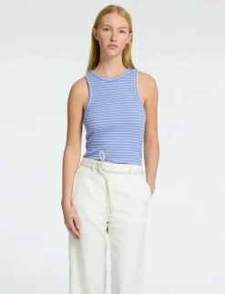 Selected SLFANNA O-NECK STRIPED TANK TOP NOOS - Linnen CORNFLOWER BLUE Discount