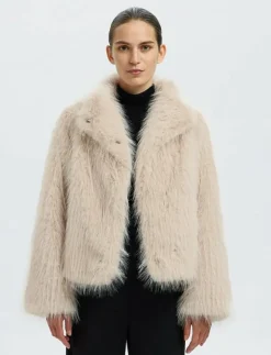 Selected SLFBREA JACKET #S - Fuskpäls BIRCH New