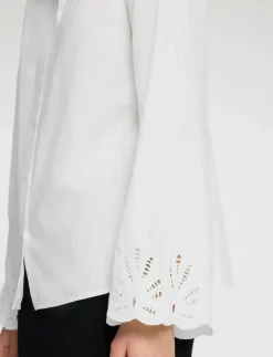Selected SLFDAHLIA LS BRODERI SHIRT NOOS - Långärmade BRIGHT WHITE Hot
