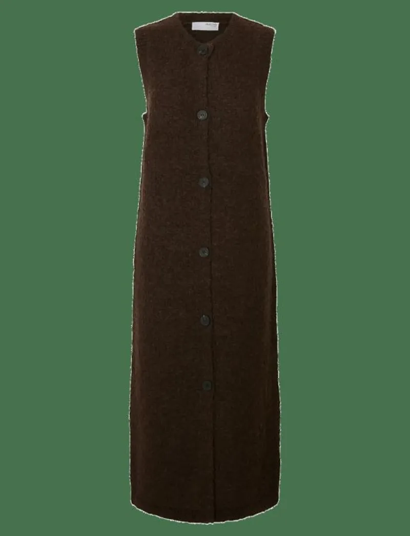 Selected SLFLELOU SL KNIT CARDIGAN DRESS - Stickade västar DELICIOSO Outlet