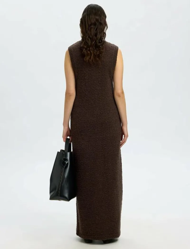 Selected SLFLELOU SL KNIT CARDIGAN DRESS - Stickade västar DELICIOSO Outlet