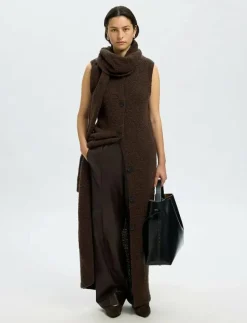 Selected SLFLELOU SL KNIT CARDIGAN DRESS - Stickade västar DELICIOSO Outlet