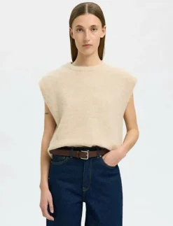 SLFLULU SL KNIT VEST - Stickade västar|Selected Online