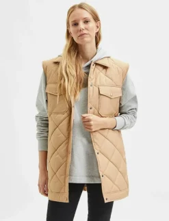 SLFTINNA LONG QUILTED VEST - Quiltade västar|Selected