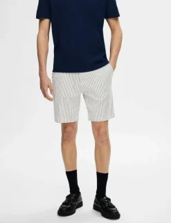 Selected SLHREGULAR-KARL SEERSUCKER SHORTS NOOS - Casual shorts DARK SAPPHIRE Discount
