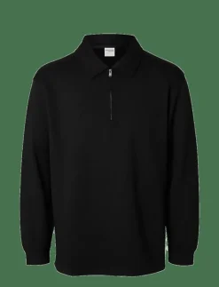 SLHRELAX-EMANUEL SOFT POLO ZIP SWEAT EX - Långärmade pikéer|Selected