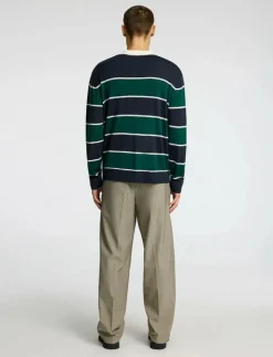 Selected SLHTRAY LS KNIT MERINO RELAXED POLO - Långärmade pikéer VERDANT GREEN Discount