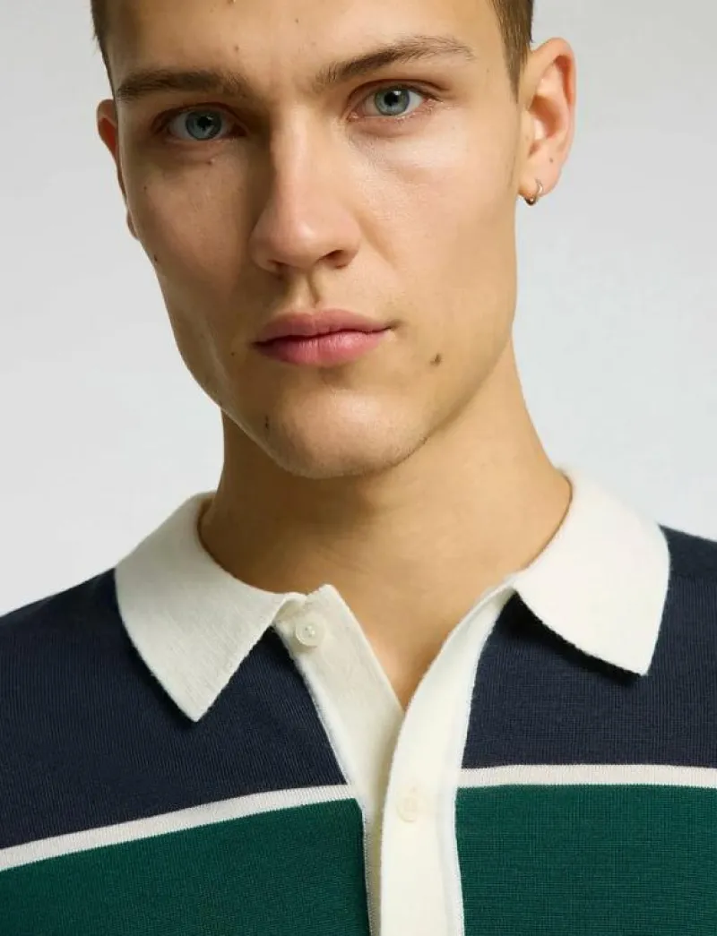 Selected SLHTRAY LS KNIT MERINO RELAXED POLO - Långärmade pikéer VERDANT GREEN Discount