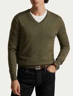 Slim Fit Washable Wool V-Neck Sweater - V-ringat|Polo Ralph Lauren Hot