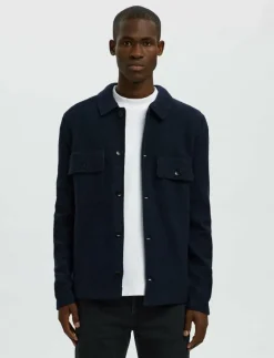 Selected SLMNEALY LS KNIT WORKWEAR CARDIGAN NOOS - Ulljackor SKY CAPTAIN Outlet