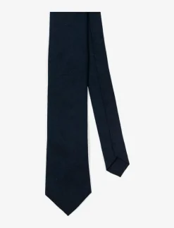 AN IVY Solid Cotton Tie - Slipsar NAVY New