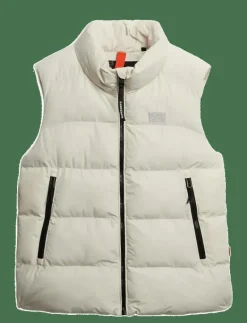 Superdry SPORTS PUFFER GILET - Vadderade västar OFF WHITE