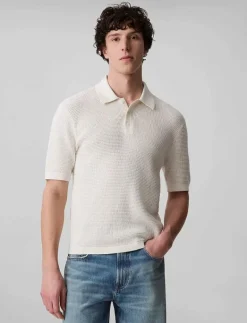 Calvin Klein Jeans SS SMTH CTTN WFFL PL - Kortärmade pikéer TOFU