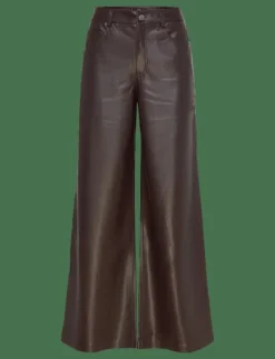 Straight-leg faux-leather trousers - Skinnbyxor|Mango Clearance