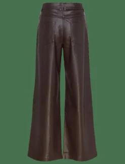 Straight-leg faux-leather trousers - Skinnbyxor|Mango Clearance