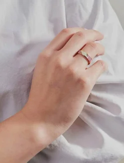 Design Letters Striped Candy Ring - Ringar DARK PINK 687C + A055 Sale