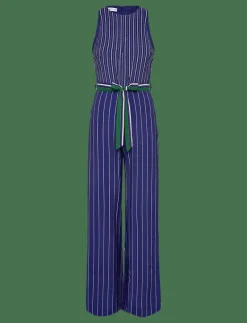Striped jumpsuit with belt - Jumpsuits|Mango Best