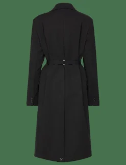 Structured double fabric coat with belt - Ullkappor|Mango Sale