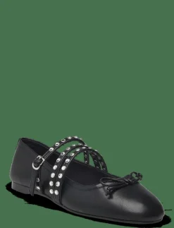 Studded ballet flats with straps - Ballerinas|Mango Hot