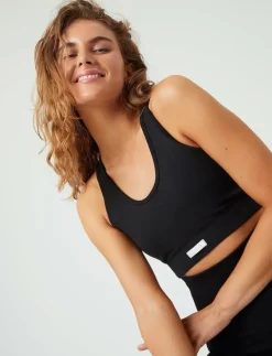 Björn Borg STUDIO LOW SEAMLESS BRA - Sport BH:ar BLACK BEAUTY New