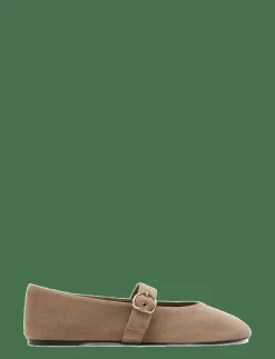 Suede leather ballet flats - Ballerinas|Mango Online