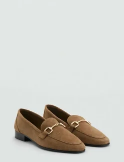 Suede moccasins with buckle - Loafers|Mango Discount
